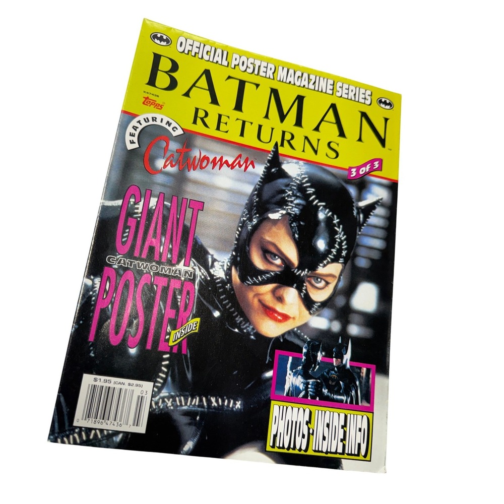 Vintage 1992 Topps Batman Returns Poster Magazine 3